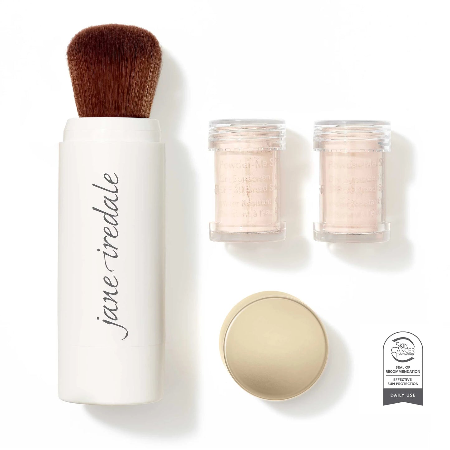 Translucent - full contents refillable powder brush 