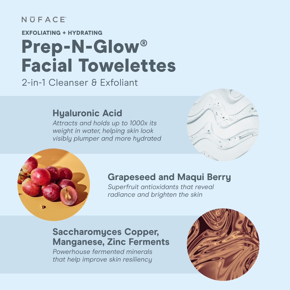 NuFACE Prep-N-Glow® Facial Wipes